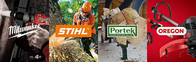 Milwaukee, Stihl, Portek and Oregon Tools