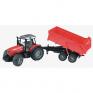 Massey Ferguson 7480 Toy tractor with Tipping Trailer