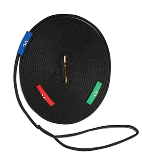 Kincade Two Tone Lunge Rein with Circle Markers - Black
