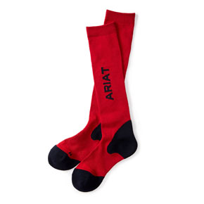 Ariat Tek Performance Socks - Red/Navy