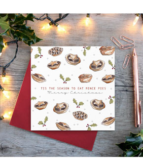 Toasted Crumpet Tis the Season to Eat Mince Pies card