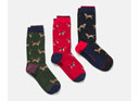 Joules Striking Socks 3pk Cotton Socks - Textured Dogs