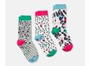 Joules Excellent Everyday 3 Pack Socks - Cream Leopard