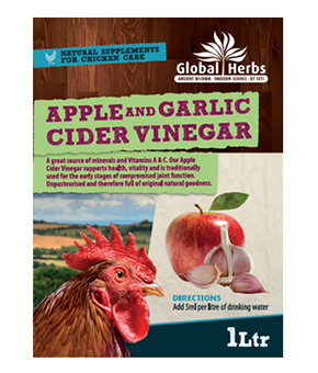 Global Herbs Apple & Garlic Cider Vinegar for Poultry Global Herbs Apple & Garlic Cider Vinegar for Poultry