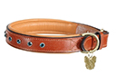 Digby & Fox Diamante Padded Dog Collar - Tan