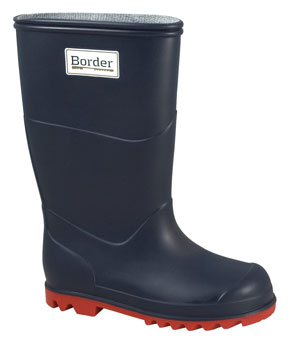 Border Childrens Wellingtons - Blue Border Childrens Wellingtons - Blue