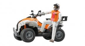 Bruder Quad with driver 1:16 scale toy. Bruder Quad with driver 1:16 scale toy.