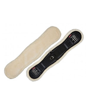 LeMieux Dressage Fleece Lined Girth Black/Nat LeMieux Dressage Fleece Lined Girth Black/Nat