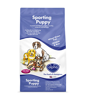 Alpha Sporting Puppy is a complete hypoallergenic wheat gluten free food, Alpha Sporting Puppy is a complete hypoallergenic wheat gluten free food,