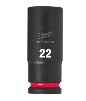 22 mm 1/2" Impact socket - Deep Milwaukee 22 mm 1/2" Impact socket - Deep Milwaukee