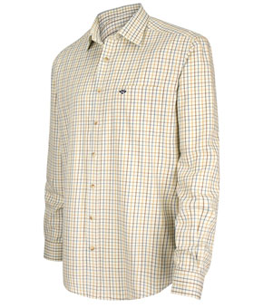 Hoggs Of Fife Inverness Cotton Tattersall Shirt - Brown/Gold/Navy Hoggs Of Fife Inverness Cotton Tattersall Shirt - Brown/Gold/Navy