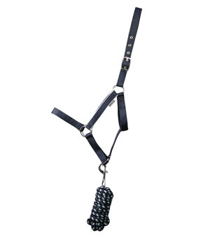 Hy Equestrian Synergy Heacollar and Lead Rope Set in Navy