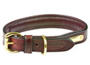 Weatherbeeta Padded Leather Dog Collar Brown