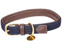 The Weatherbeeta Leather Plaited Dog Collar Navy/Brown