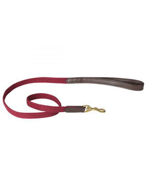 The Weatherbeeta Leather Plaited Dog Lead Brown/Maroon The Weatherbeeta Leather Plaited Dog Lead Brown/Maroon