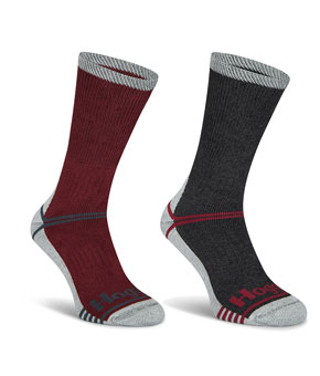 Hoggs Of Fife Field & Outdoor Coolmax Sock (Twin Pack) - Burgundy/Grey Hoggs Of Fife Field & Outdoor Coolmax Sock (Twin Pack) - Burgundy/Grey