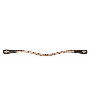 LeMieux Diamante Brown Leather Browband Rose