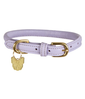 Digby & Fox Rolled Leather Dog Collar Lilac
