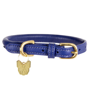 Digby & Fox Rolled Leather Dog Collar Navy Digby & Fox Rolled Leather Dog Collar Navy