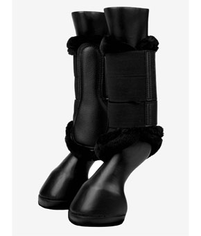 LeMieux Fleece Edged Mesh Brushing Boots Black