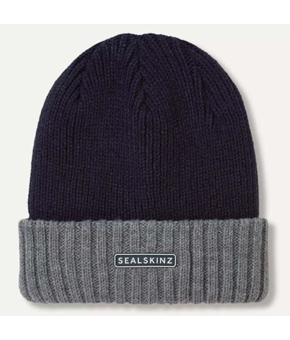 Sealskinz Bacton Waterproof Roll Cuff Beanie Navy/Grey Sealskinz Bacton Waterproof Roll Cuff Beanie Navy/Grey