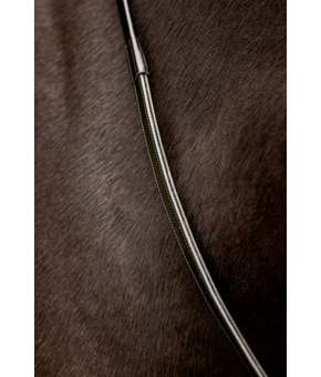 LeMieux Rubber Half Lined Reins Black/Silver LeMieux Rubber Half Lined Reins Black/Silver