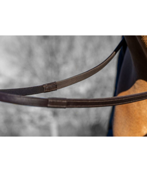 LeMieux Rubber Half Lined Reins Brown/Silver LeMieux Rubber Half Lined Reins Brown/Silver