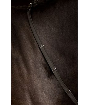 LeMieux Rubber Grip Continental Reins Blk/Sil LeMieux Rubber Grip Continental Reins Blk/Sil
