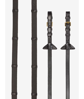 LeMieux Rubber Grip Continental Reins Brown/Bras LeMieux Rubber Grip Continental Reins Brown/Bras