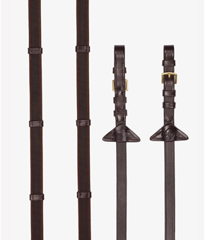 LeMieux Rubber Grip Continental Reins Hav/Brass LeMieux Rubber Grip Continental Reins Hav/Brass