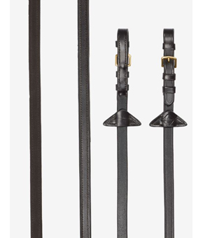 LeMieux Rubber Half Lined Reins Brown/Brass LeMieux Rubber Half Lined Reins Brown/Brass