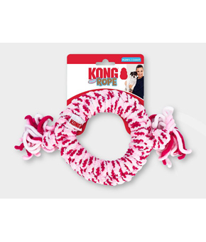 Kong Rope Ring Puppy Assorted Colours Pink/Blue