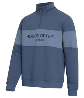 Hoggs Of Fife Dumfries 1888 Gents 1/4 Zip Jumper - Sea Hoggs Of Fife Dumfries 1888 Gents 1/4 Zip Jumper - Sea