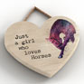 Platinum Agencies Small Heart Plaque - Girl Who Loves Horses
