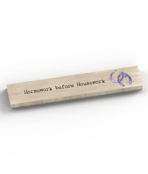Platinum Agencies Momento Block - Horsework Before Housework
