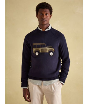 Joules 4 X X Applique Crew Neck Jumper - Navy