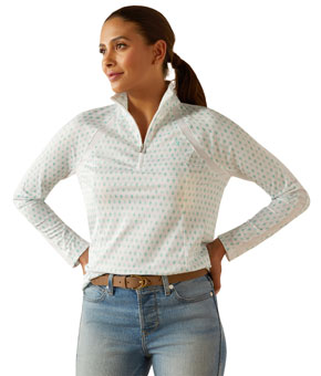 Ariat Sunstopper 3.0 1/4 Zip Baselayer - Beach Glass Print