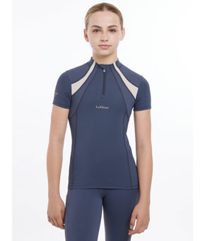 LeMieux Young Rider Short Sleeve Mia Mesh Base Layer Dusk Blue