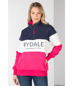 Rydale Ladies Bylan Sweatshirt - Navy/White/Bonbon