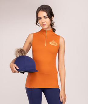 Aubrion Team Sleeveless Base Layer - Rust