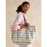 Joules Promenade Stripe Canvas Beach Bag - Stripe