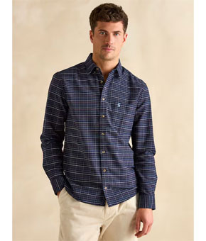 Joules Oxford Navy Check Long Sleeve Classic Fit Shirt
