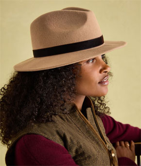 Joules Maude Neutral Wool Fedora