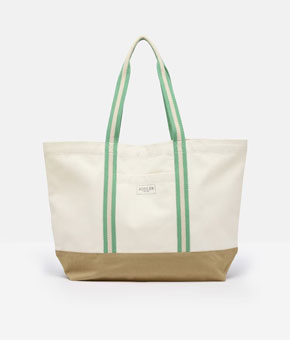 Joules Promenade Cream Canvas Beach Bag