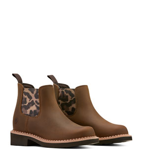 Ariat Fatbaby Chelsea Western Boot  - Distressed Brown Leopard Gore