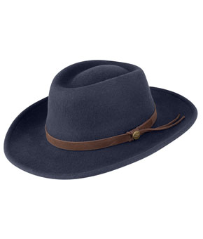 Hoggs Of Fife Perth Crushable Felt Hat - Navy Hoggs Of Fife Perth Crushable Felt Hat - Navy