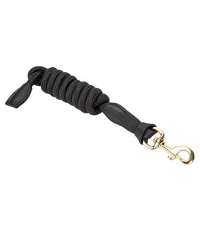 Shires Equestrian Velociti Lusso Leather Lead Rope - Black