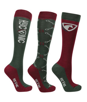 Hy Equestrian Pattern Socks - Purple/Green Hy Equestrian Pattern Socks - Purple/Green