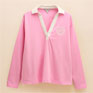 Joules Tallie Long Sleeve Combed Cotton Collared Top - Pink