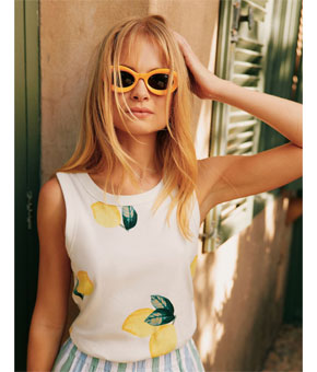 Joules Harbour Lemon Printed Jersey Vest
